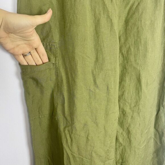 Loft Belted Drapey Cargo Linen Blend Pants Olive Green Womens Size 10 Workwear - Picture 9 of 14